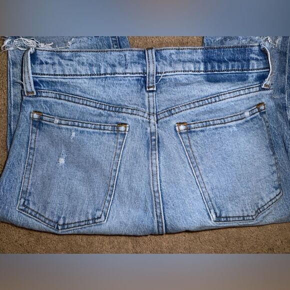 Abercrombie & Fitch Blue Straight Leg Jeans with Distressed Details - Picture 4 of 4